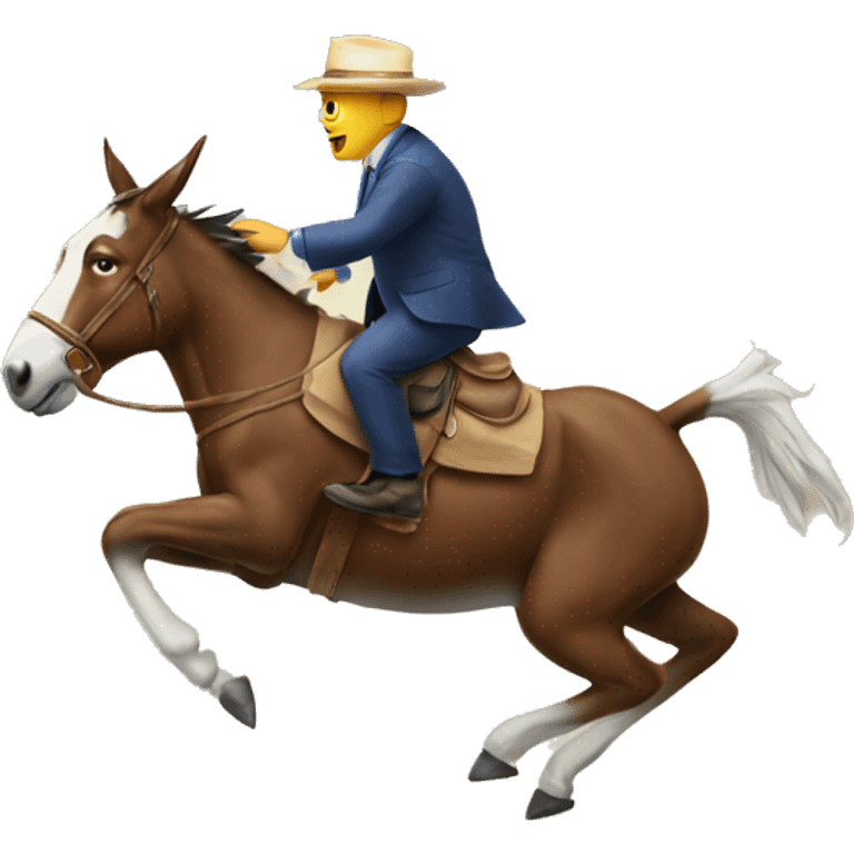 Voter jumping off of mule.  emoji