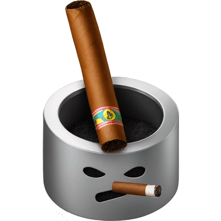 ash tray with a cigar emoji