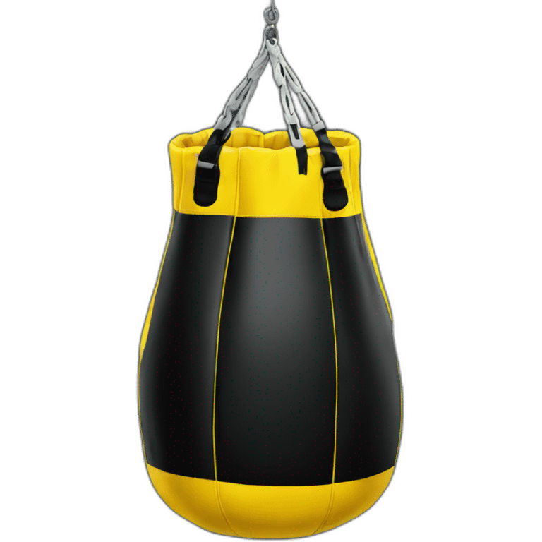 boxing bag black and yellow emoji