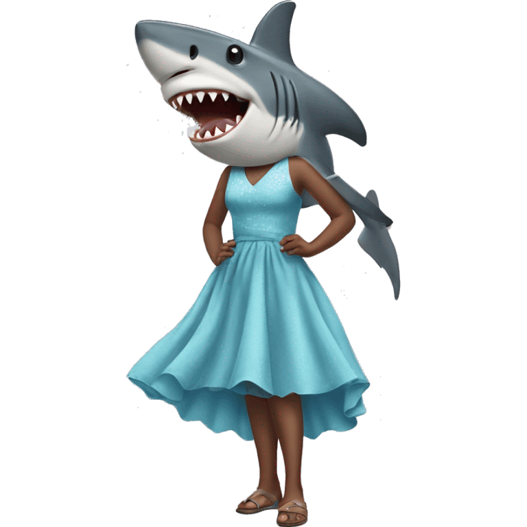 Shark wearing a dress emoji