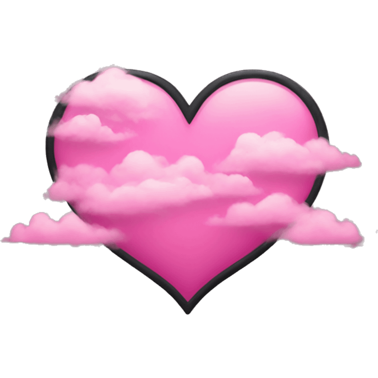 Black heart with pink clouds emoji