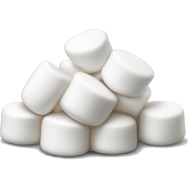 small pile of realistic white marshmallows isolated. emoji