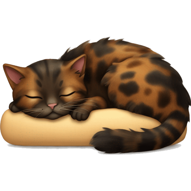 tortoiseshell cat sleeping emoji