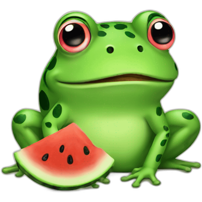 Frog with watermelon  emoji