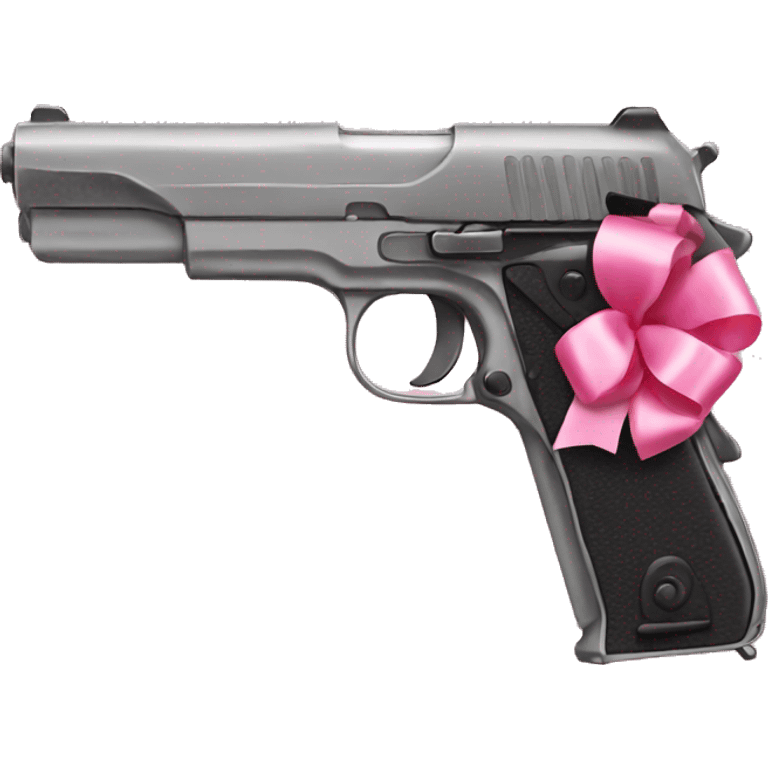 gun with a pink bow on it emoji