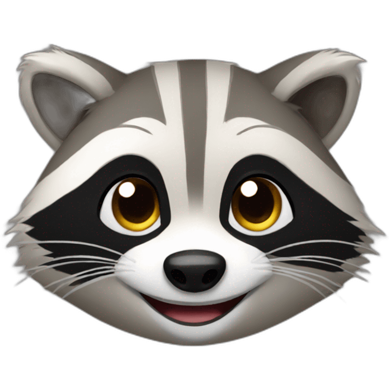 Raccoon smile emoji