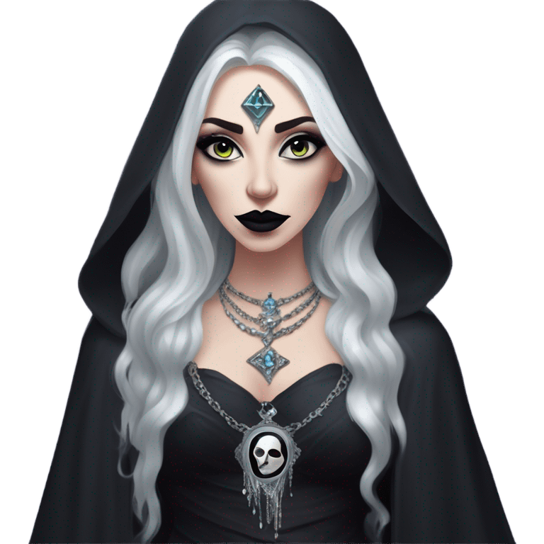 Goth witch, pale white skin emoji