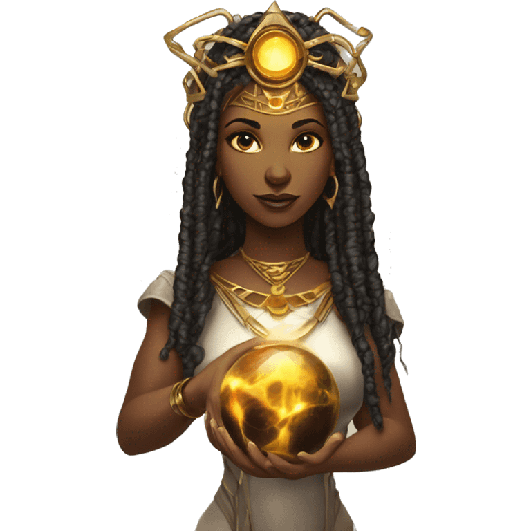 Technomancy Goddess is a mystical being who controls both magic and technology. She can cast spells on technological networks. Her powers blend the ancient art of magic with advanced cybernetics and technology. She can command machines emoji