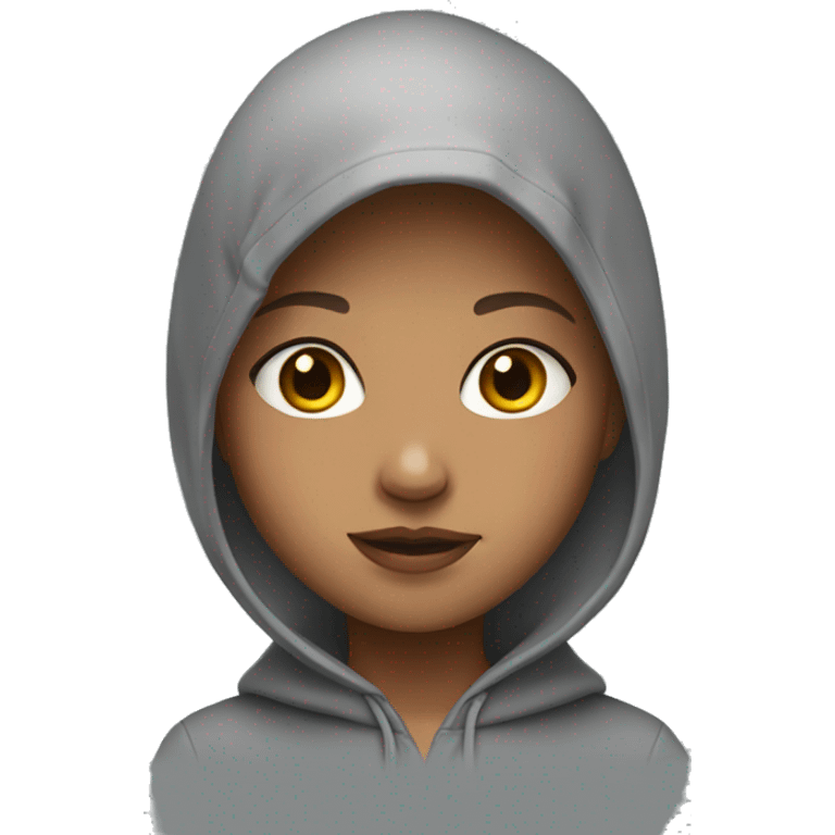 short hair girl with hoodie emoji