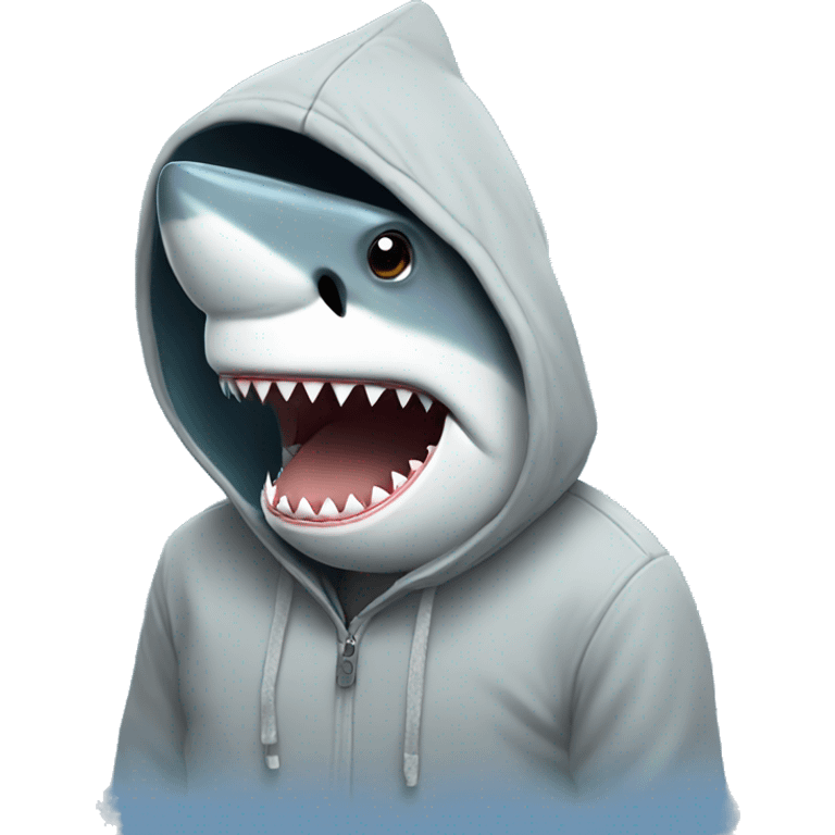 Shark wearing a hoodie emoji