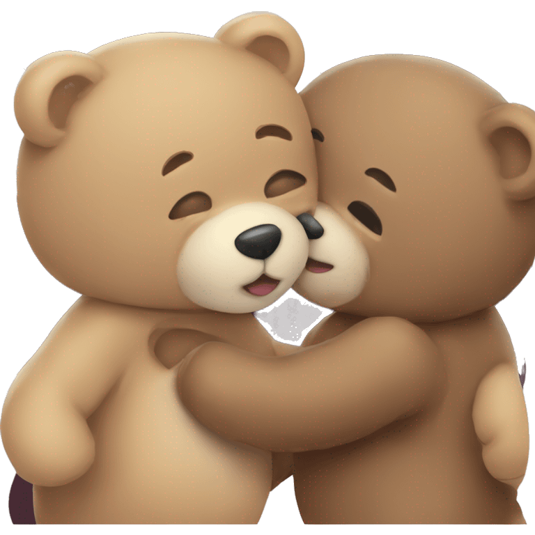 teddy bear kissing another teddy bear emoji