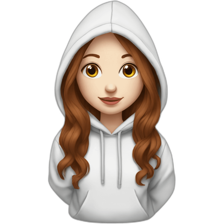 pale skin and long marron hair girl hoodie emoji