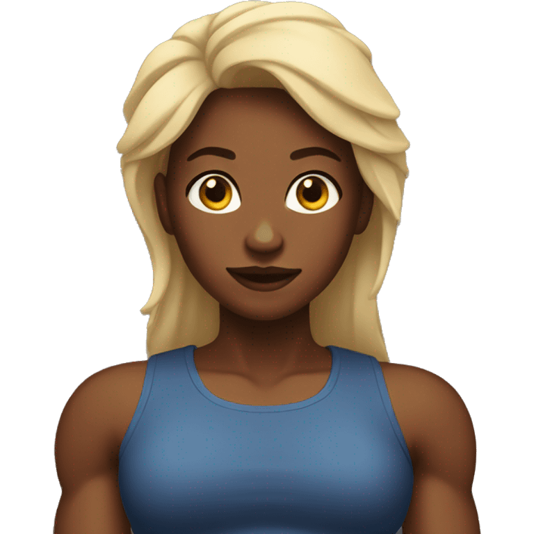 Black woman with muscle  emoji