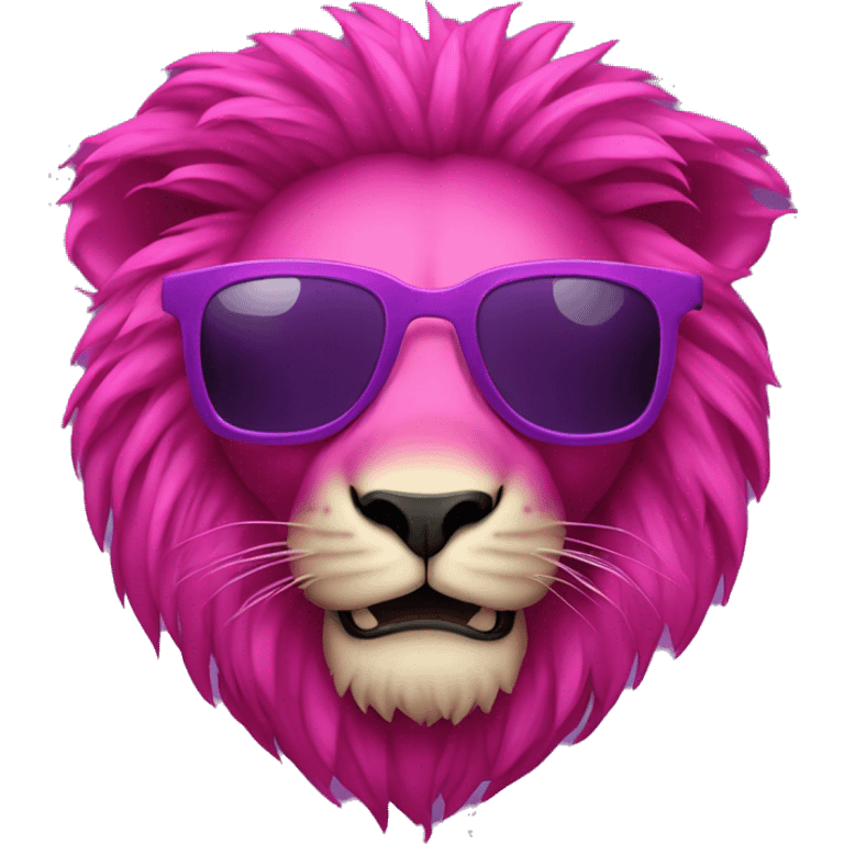 Fuchsia purple lion with sunglasses  emoji