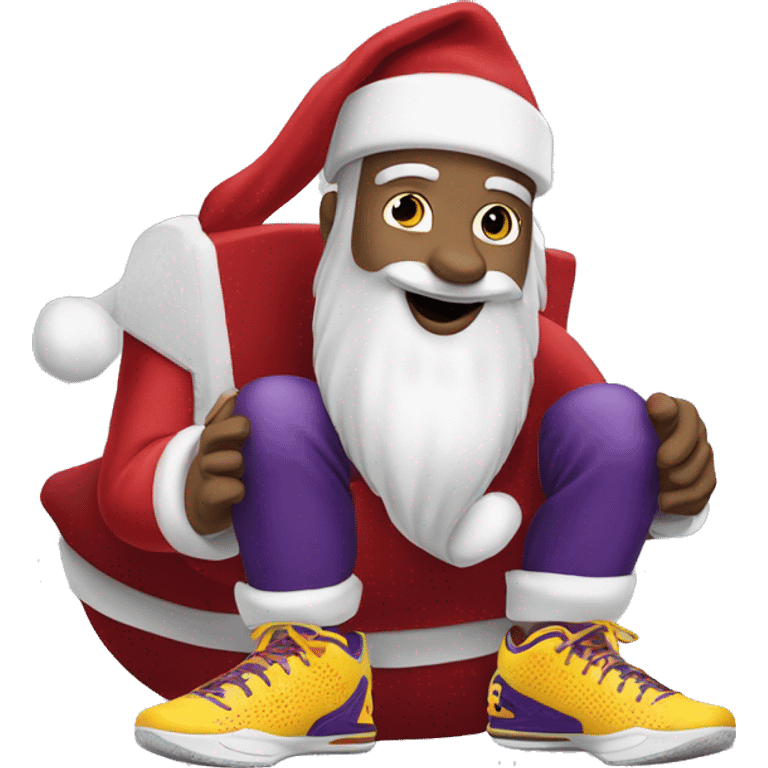 Santa delivering Kobe 5 shoes emoji