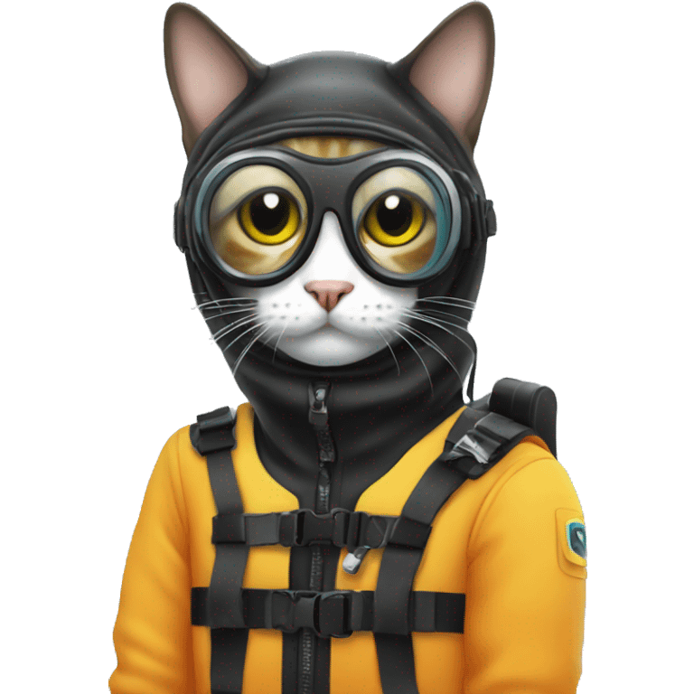 cat wearing scuba stuff emoji