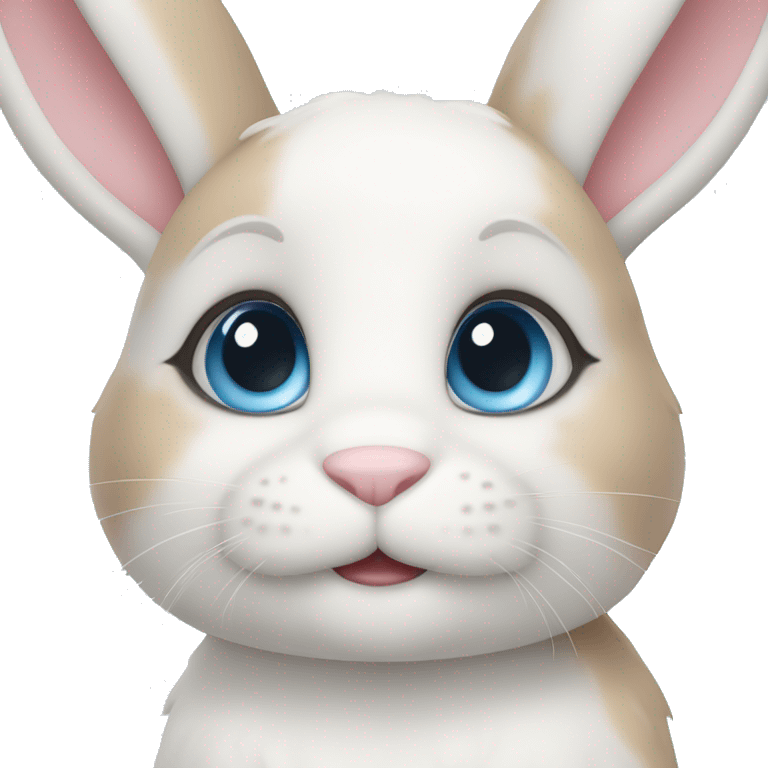 cute bunny white and caramel blue eyes emoji