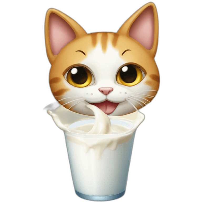 Cat eat milk emoji