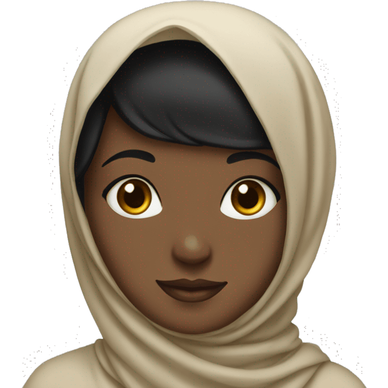 black-haired girl portrait as a muslim emoji