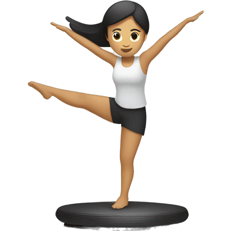 Filipina balancing on bosu standing emoji