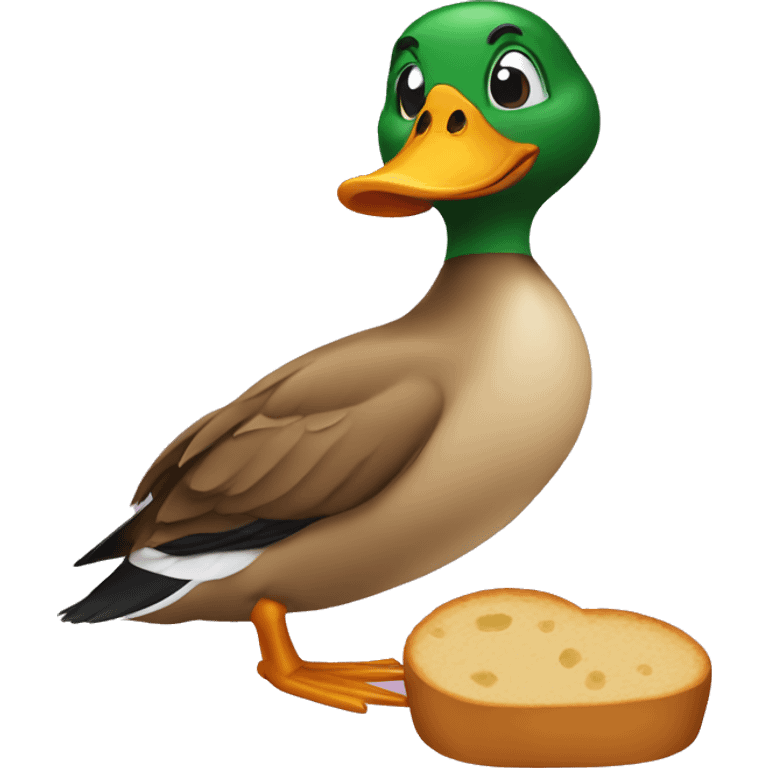 duck eating Bread emoji