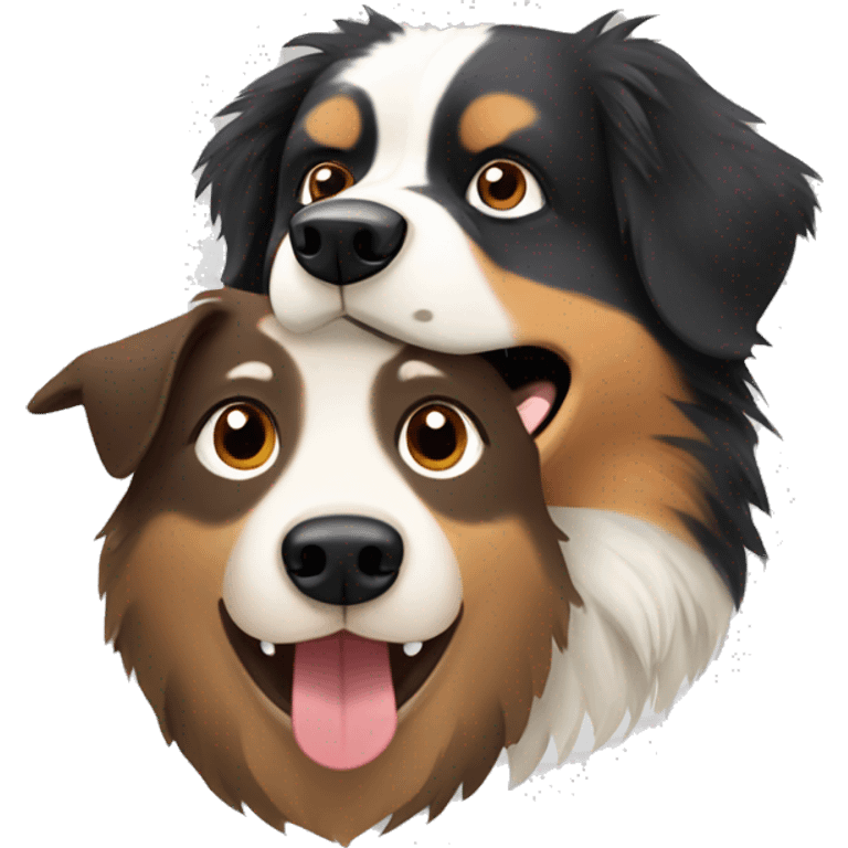 Australian shepherd with a sloth emoji