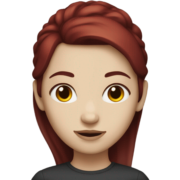 girl with white skin and dark red hair emoji