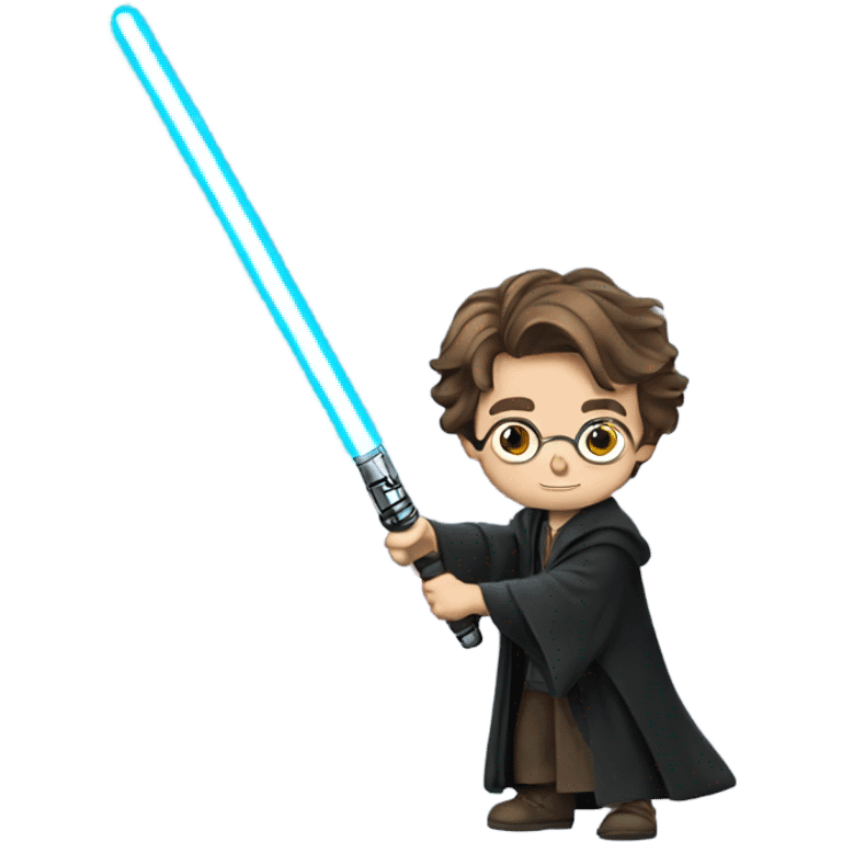 Harry Potter with a lightsaber emoji