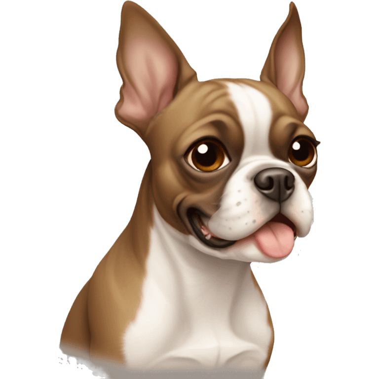 Very light brown tan Boston terrier  emoji