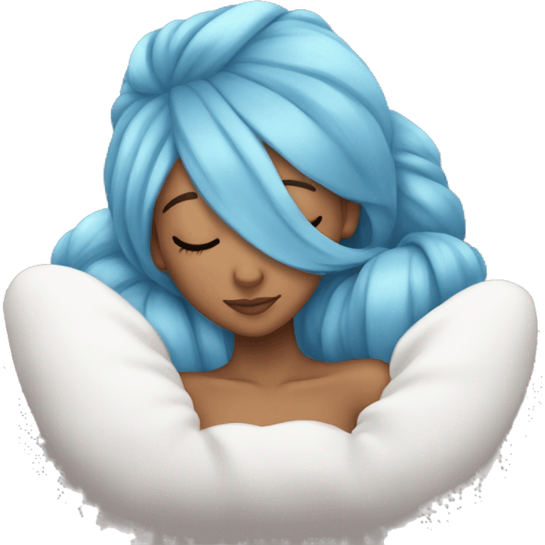 Ariana sleeping with blue hair emoji