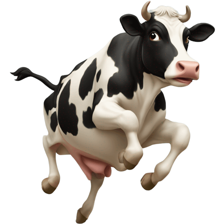 Cow jumping emoji