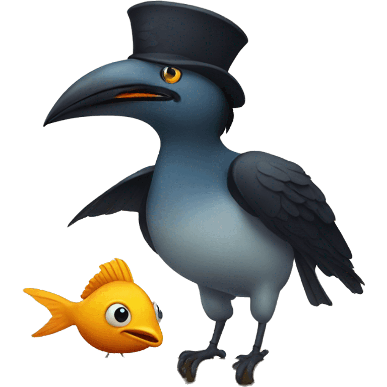 fish with crow emoji