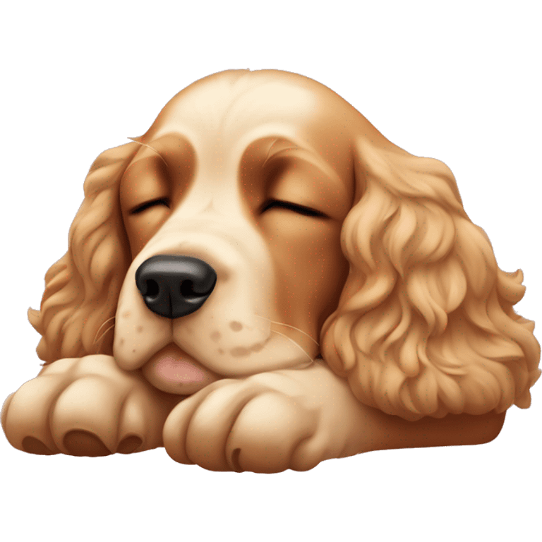 Cocker spaniel sleeping emoji