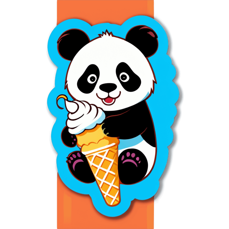 Panda eating ice cream emoji