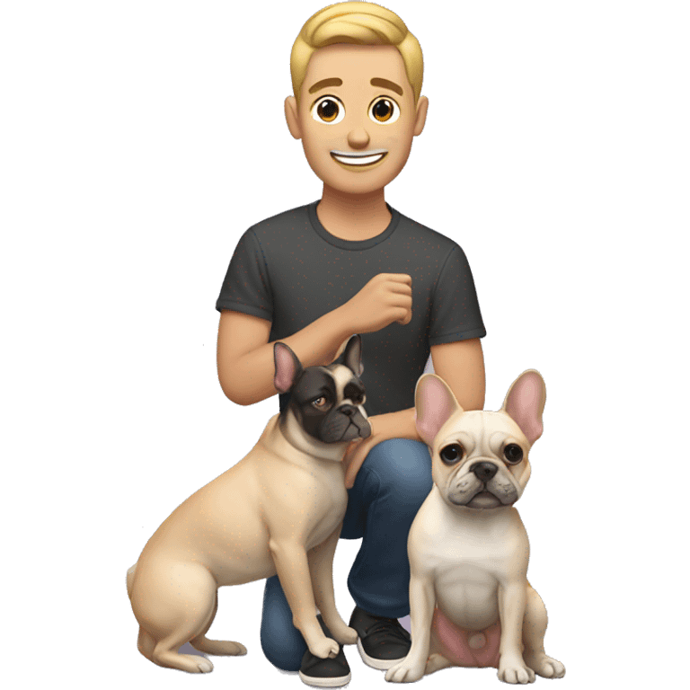 Gay man with frenchie  emoji