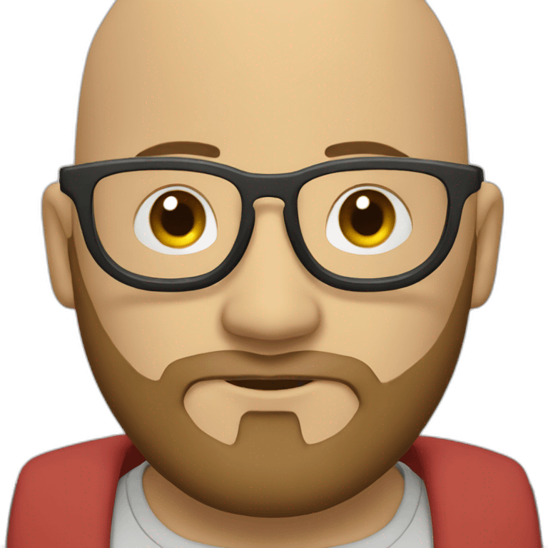 a bald fat programmer with glasses and a brown beard emoji