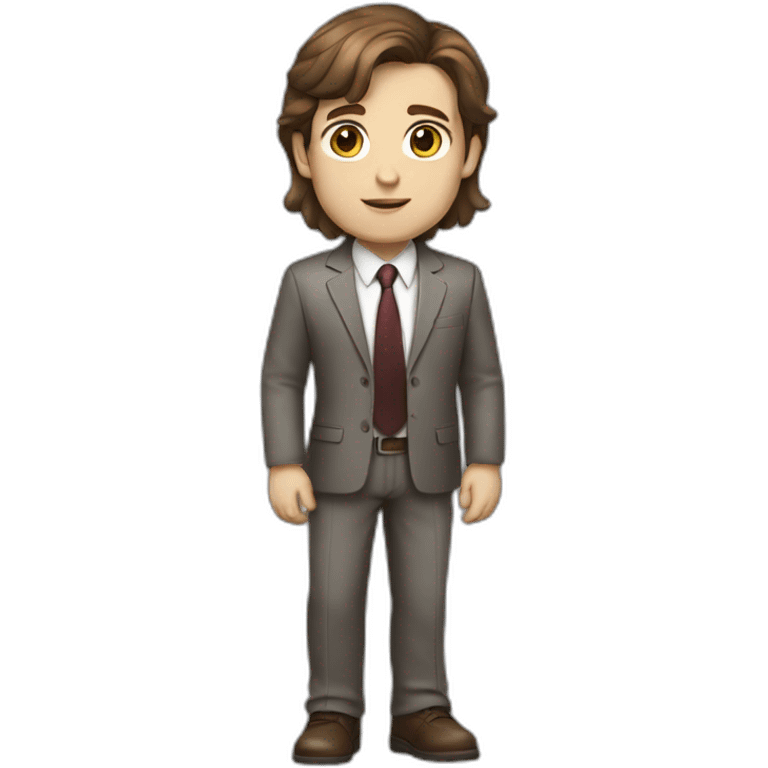 business hero brown hair white skin full body emoji