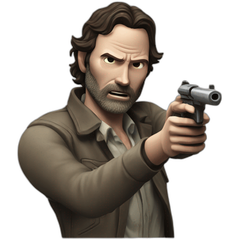 Rick Grimes shooting zombie emoji