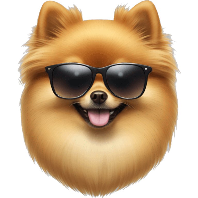 Pomeranian with sunglasses emoji