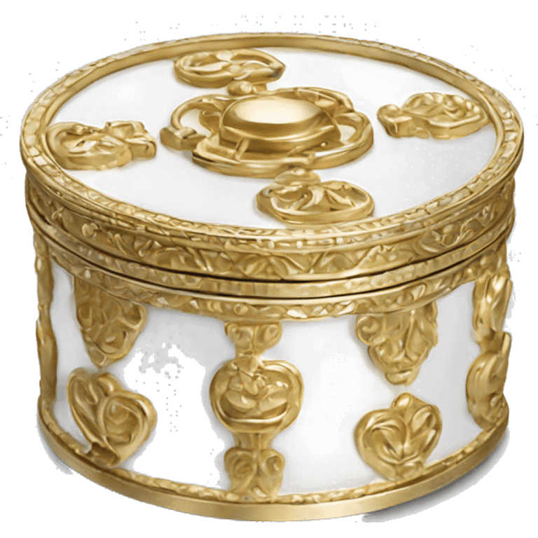 White gold round trinket box emoji