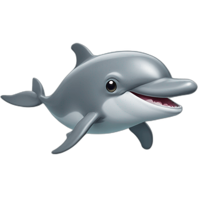 dolphin with a feet in mouth emoji