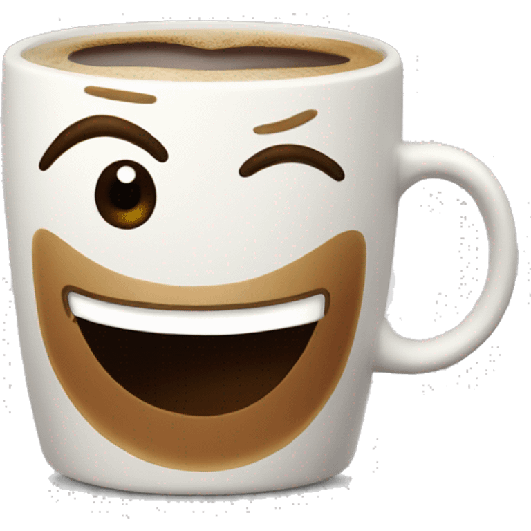 Coffee winking  emoji