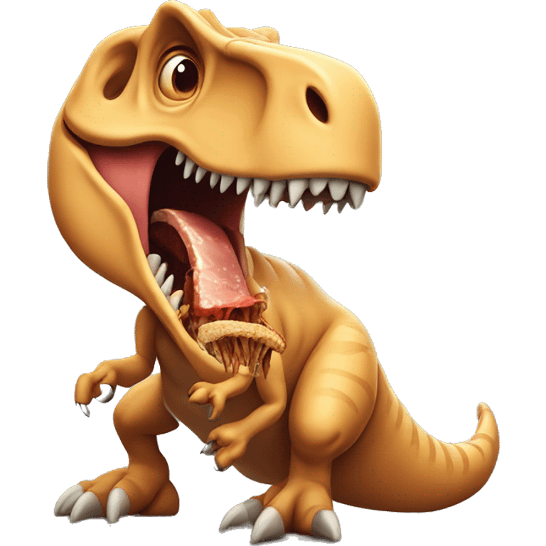 T. rex trying to eat ribs emoji