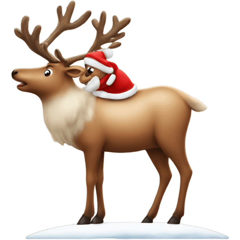 reindeer on top of Santa  emoji