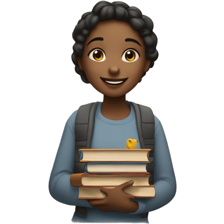 Girl with books emoji