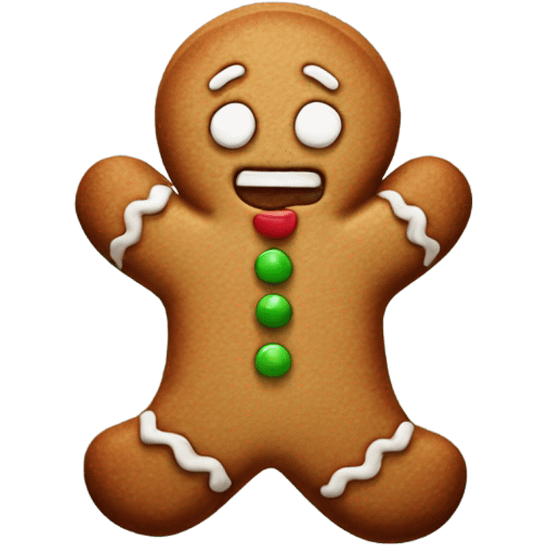 Gingerbread man mad with something in his hand emoji