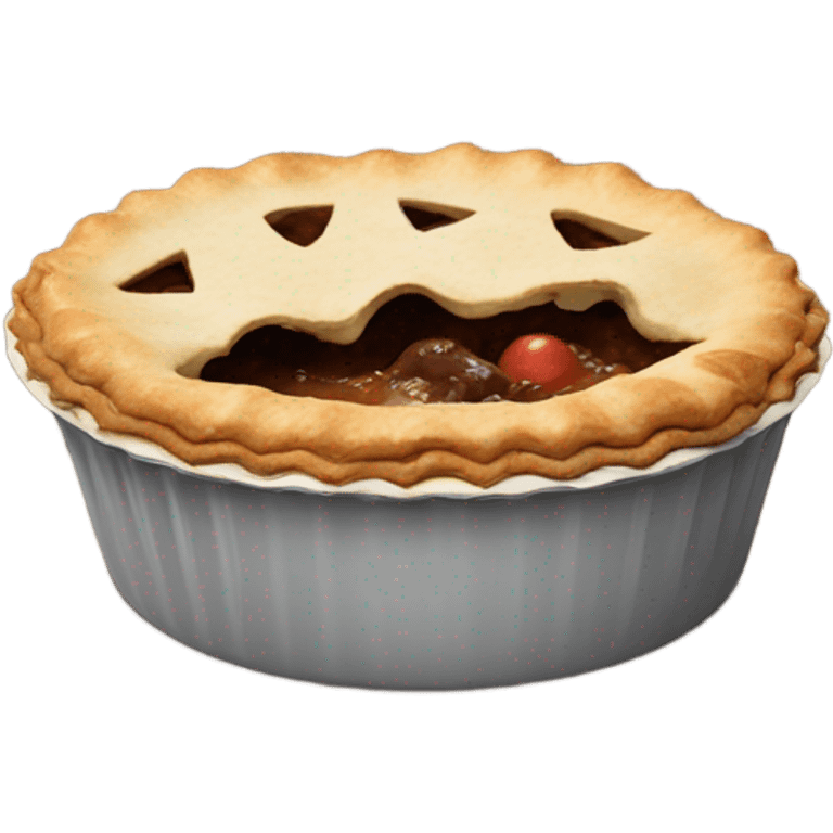 a pie with a cat inside emoji