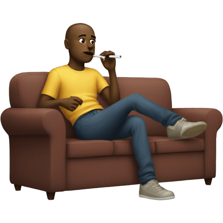 Man smoking on couch  emoji