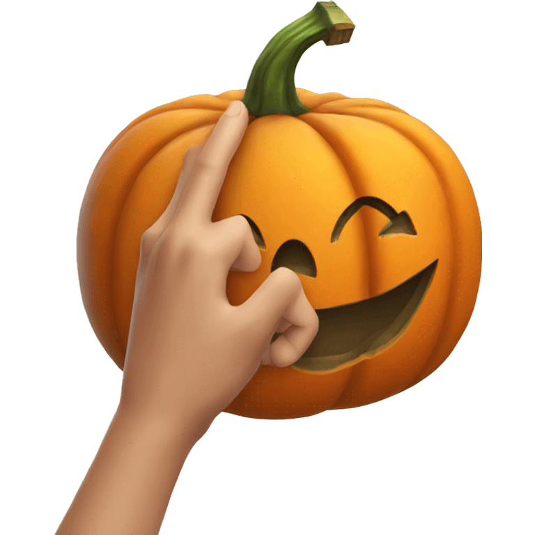 a pumpkin giving a hand salute emoji