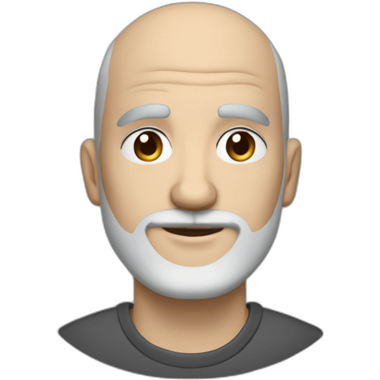 slightly older bald guy with blue eyes and dark grey beard and small eyebrows emoji